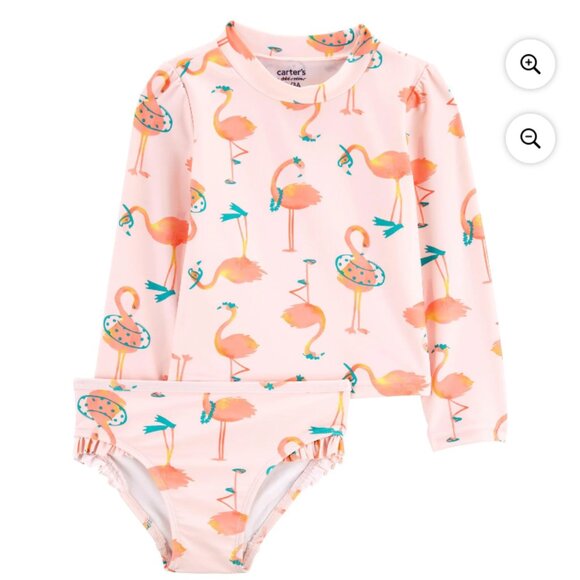 18 month Carter's Baby Girl 2-Piece Rash Guard Swimsuit Set - Picture 1 of 1